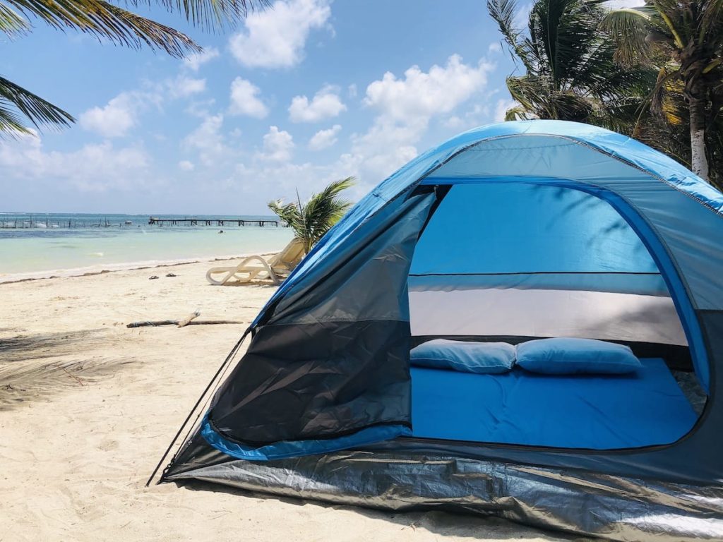 Camping on the beach of Costa Maya, safe and clean camping