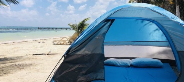 Camping on the beach of Costa Maya, safe and clean camping