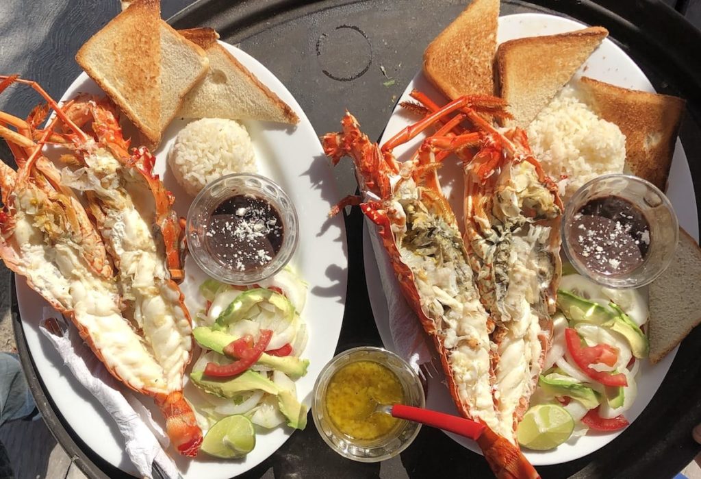 Lobster in Costa Maya Mahahual, lobster dish