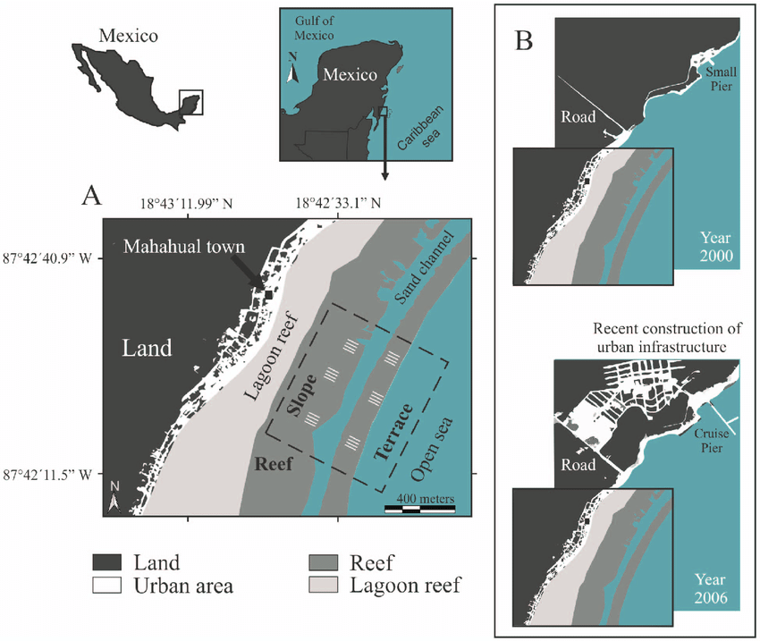 Mapa de Barrera de arrecifes en Mahahual