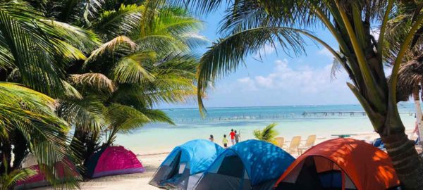 Camping on the beach of Costa Maya Mahahual